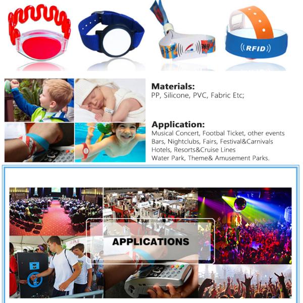 Wholesale Festival Events Custom Printing 125khz Waterproof Smart Rfid Plastic ABS Elastic Wristband For Access Control