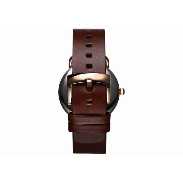 Black face brown leather wrist watch men's fashion watches rose gold