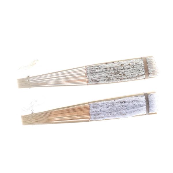 Y-Z Vintage Wedding Lace Bamboo Folding Fan Hollow Cotton and Linen Dance Bride Tassel Big Hand Fans