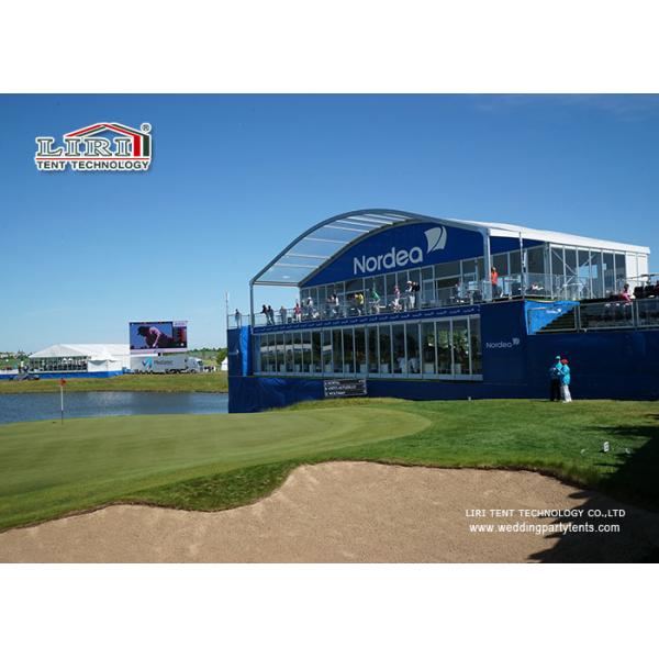 800 People Withe/ Blue Double Decker Tents with Aluminum Frame For High-class Lounge