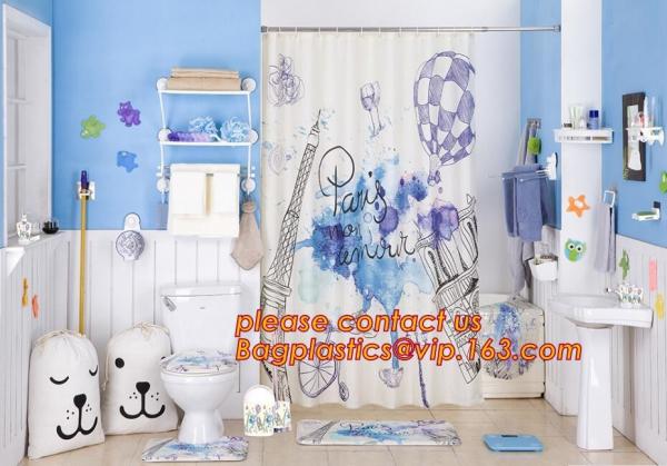 Color Changing Shower Curtain, Polyester 3D CURTAIN, kids shower curtain,Home goods pure white shower curtains with plas