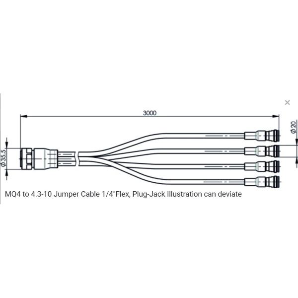 Signal Cable 1/4" MQ5 To 4.3-10 Flex Jumper Cable Assemblies