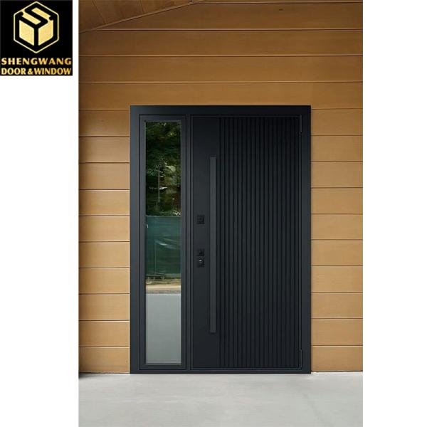 Fireproof Black Large Aluminum Sliding Glass Doors Kindergarten Commercial Aluminum Glass Door