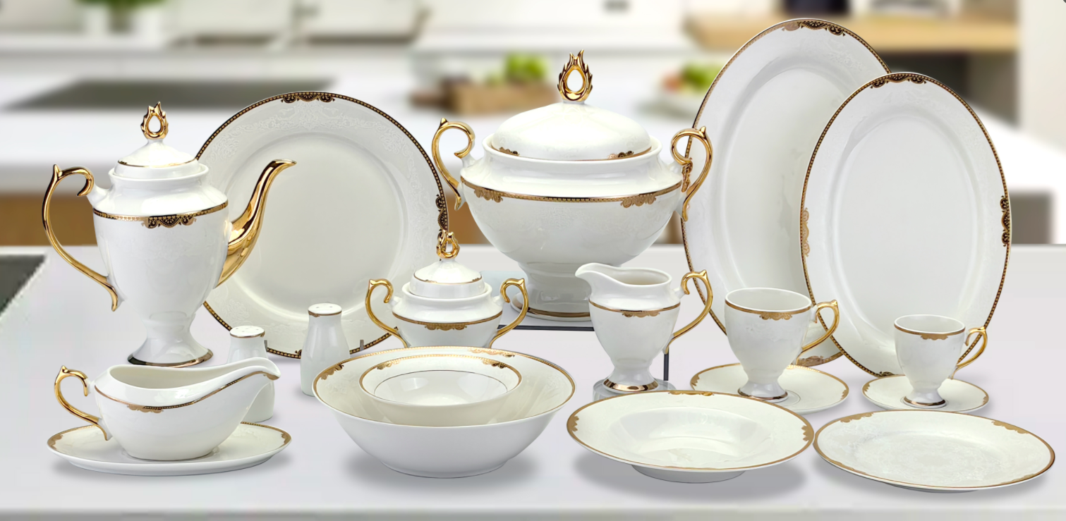 66 Pcs Full Gold Egypt/Middle East Dinner Set (Real Gold Dinner Set )