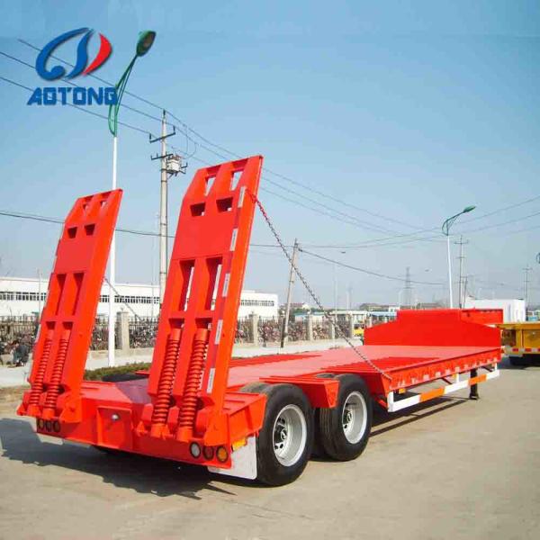 Low Bed Trailers Semi Truck Trailer 60 Ton Lowboy Trailer 3 Axles Excavator Carrier Truck