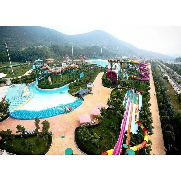 6 Guests Per Time Colorful Custom Fiberglass Water Slides