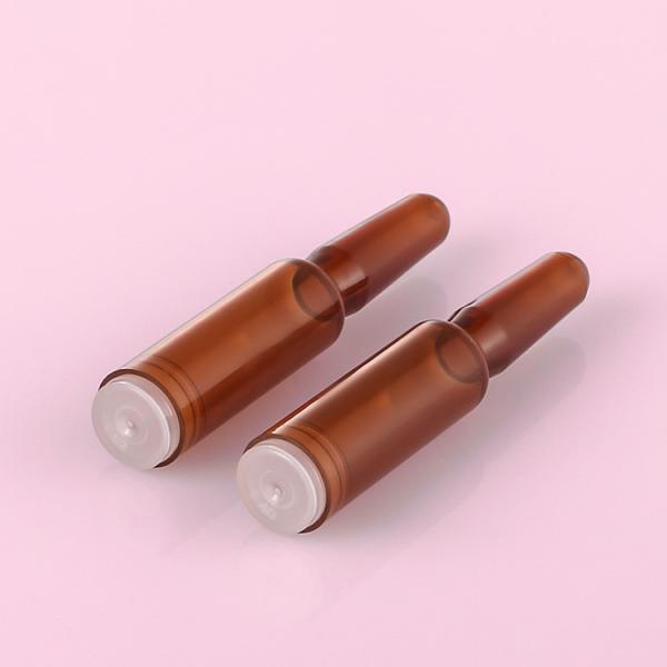 Amber Plastic Serum Vials Ampoule For Cosmetic Essence 1ml Capacity