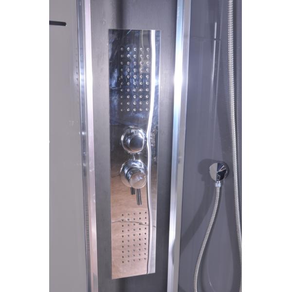 Dark Grey Profiles Quadrant Shower Cubicles , Curved Corner Shower Units