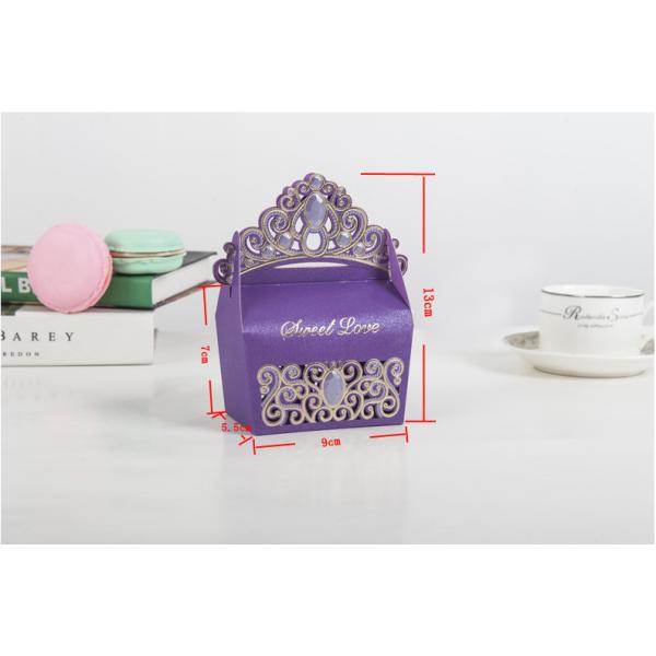 230g Whitecard Elegant Crown Childrens Wedding Favour Boxes