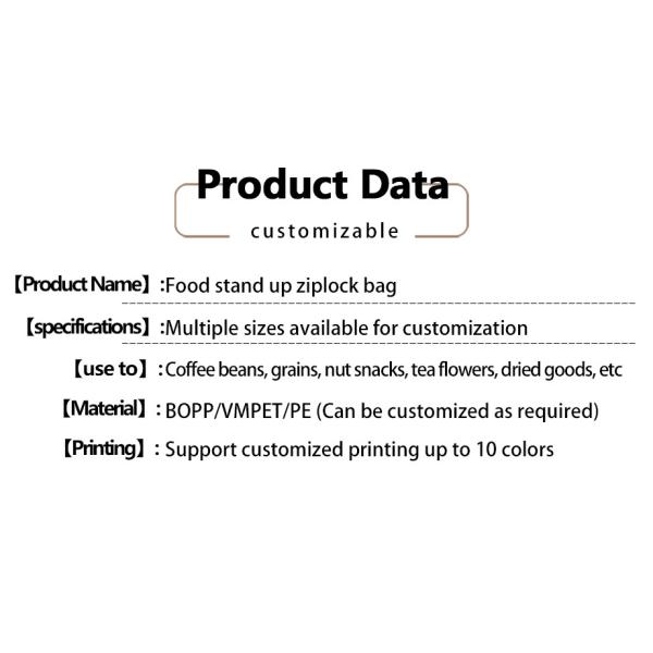 Stand Up Pouch Custom Printed Resealable Leak Proof For Food Pet Supplies FDA Supplier