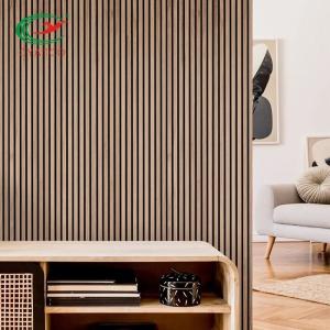 Cheap Apartment Vertical Wood Slat Wall Timber 600x1200mm Sound Absorbing wholesale