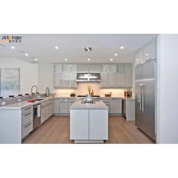 Antique Luxury Solid Wood Kitchen Cabinets In Modern Style U Shaped Kitchen Units