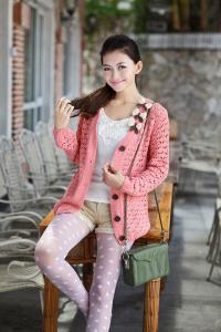 Cheap 2014 pink knitted  sweater coat wholesale