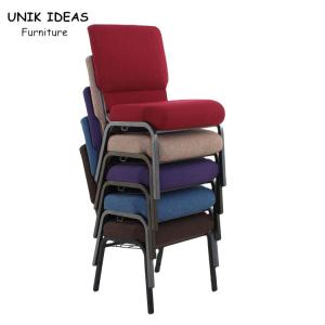 Buy cheap Church Wedding Steel Banquet Chair Stackable Burgundy Banquet Chairs from wholesalers