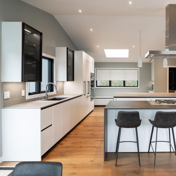 Multifunctional White Melamine Kitchen Cabinet House Dining Table Center Unit