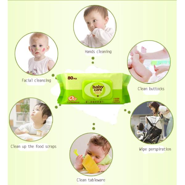 Non Irritating Chamomile / Aloe Vera Skin Care Baby Wet Wipes for Face , 80 Sheets