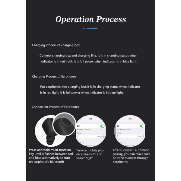 Sweatproof Bluetooth 5.0 Earphone 3D Stereo Sound tws Wireless earbuds earphone with 400mAh Charging Box