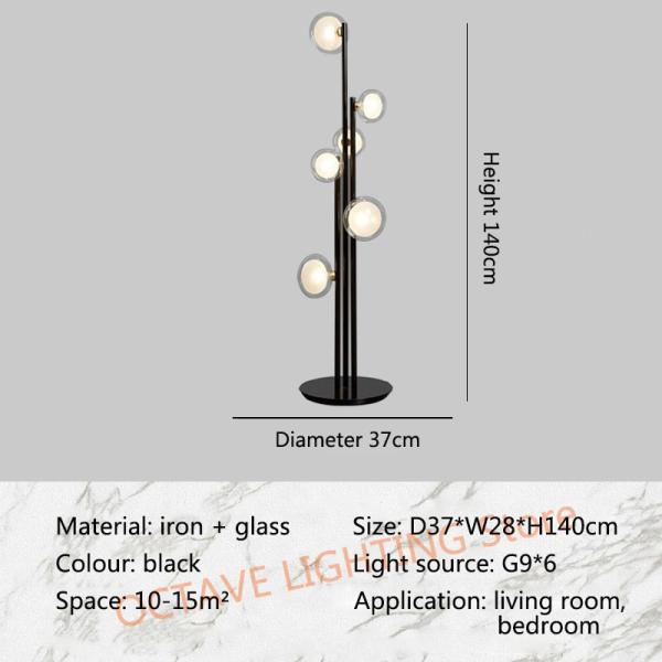 Simple Nordic LED Floor Lamp For Bedroom Study Living Room Decoration Vertical Fixture(WH-MFL-100)