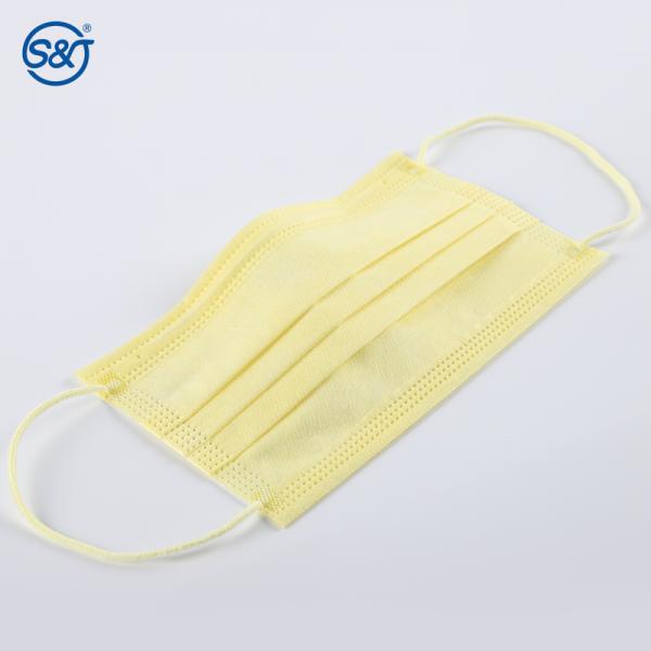 4-Ply Disposable Protective Medical Surgical Face Mask Respirator Pure Yellow Cotton Ear Loops Everyday Use