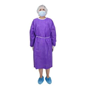 Cheap 50g Purple PP Isolation Gown Disposable Hospital Gowns wholesale