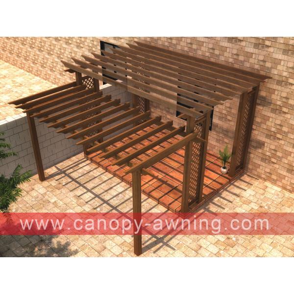 public outdoor garden park rest wood style aluminium aluminum metal grape trellis Pergola vine grids sunshade shelter