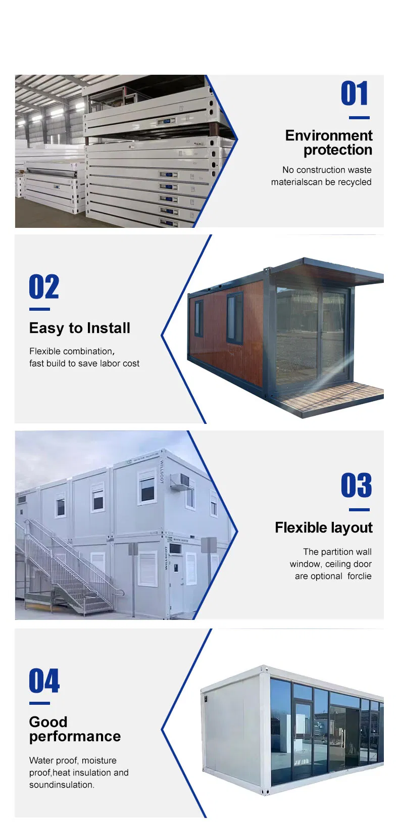 Modern Office Design Flat Pack Container House for Versatile Workspaces