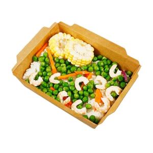 Cheap Chinese Kraft Paper Tray Food Takeaway Boxes Lunch Packaging Containers wholesale