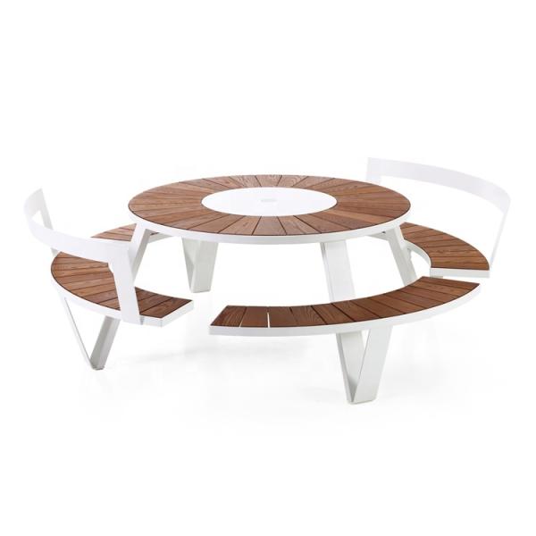 High Quality Outdoor Garden Picnic Table Customized Wooden Picnic Table Stainless Steel Wooden Table Bench