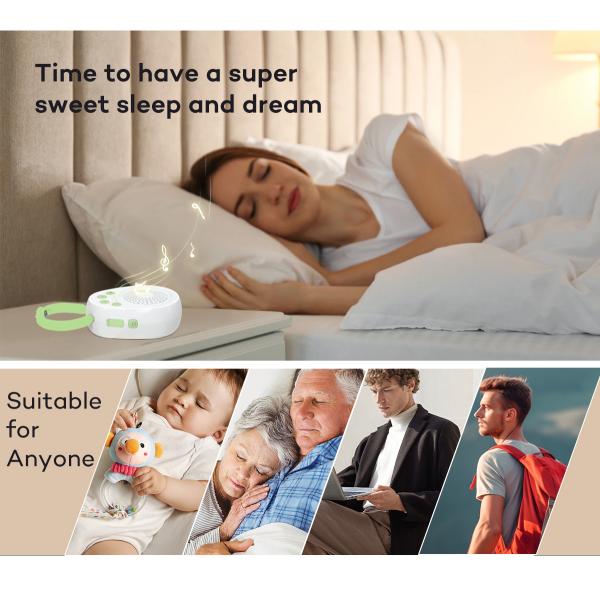 Portable White Noise Machine with 20 Soothing Sounds for Baby Sleep
