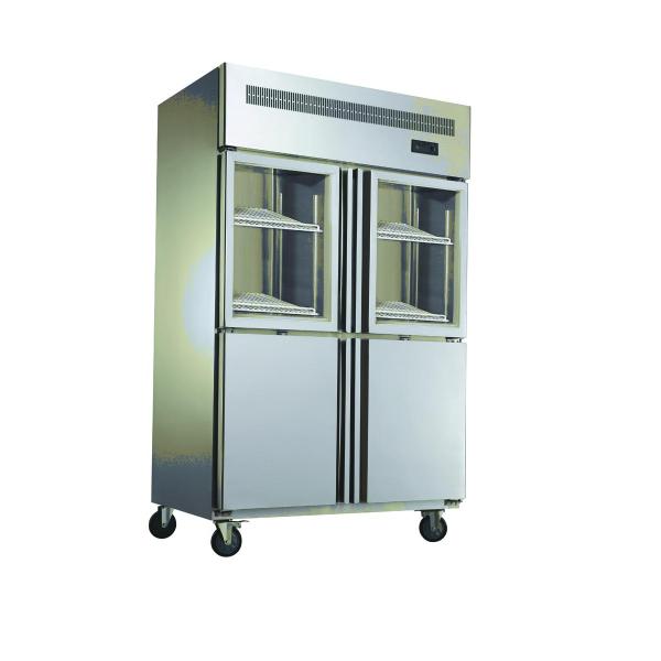 Deep Commercial Upright Freezer 1600L 6 Glass Doors With Plastic Coated Steel Shelf factory