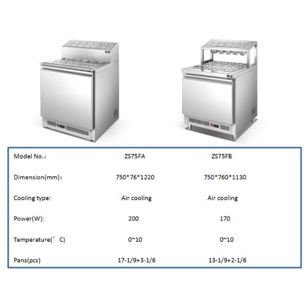 Arsenbo 200W Commercial Restaurant Refrigerator Anticorrosive Durable