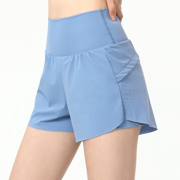 Oem Factory Manufacturer Custom Logo High Waist Elastic Waist Fast Dry Fitness Anti-emptied Loose Shorts