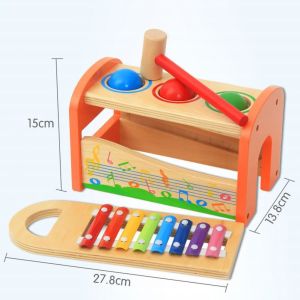 Eight Notes 15cm Wooden Musical Toys Wooden Xylophone Baby