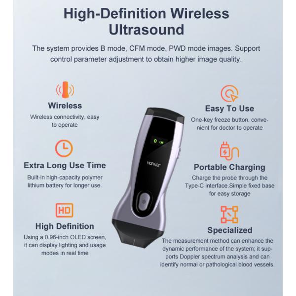 Yonker Pocket Veterinary Ultrasound Scanner Portable Handheld WiFi Color Wireless Ultrasound Probe Vet for Animal Cat Pet Dog