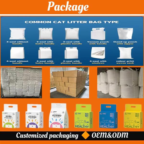 Low Tracking Odor Control Multi-Scented Longer Use Tofu Cat Litter for Cats
