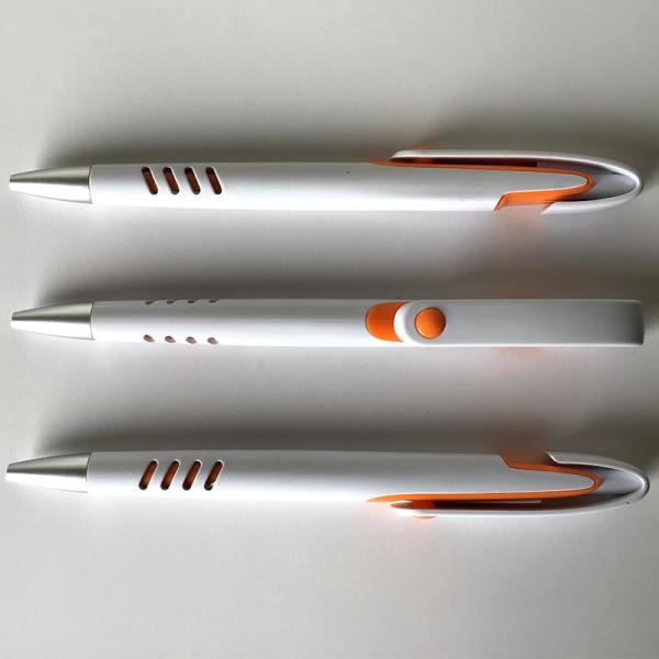White color plastic silk printing LOGO ballpen