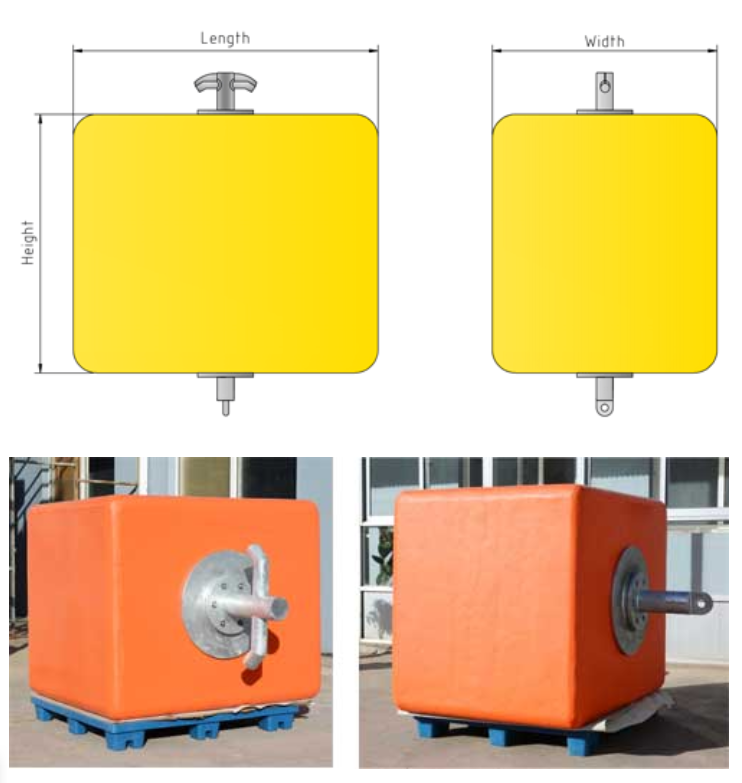 Rectangular Offshore Mooring Buoys With Polyurethane Skin BV Certificated