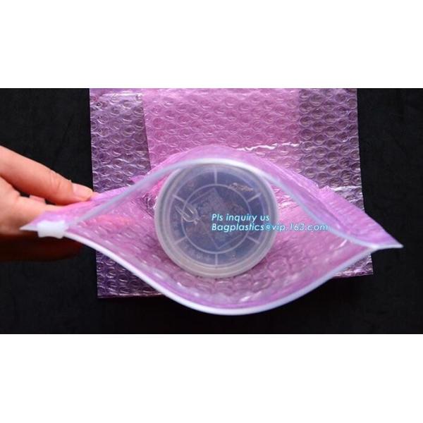 reusable air bubble stationery packaging bags envelope shock proof bag with slider zip lock for fragile articles, zip