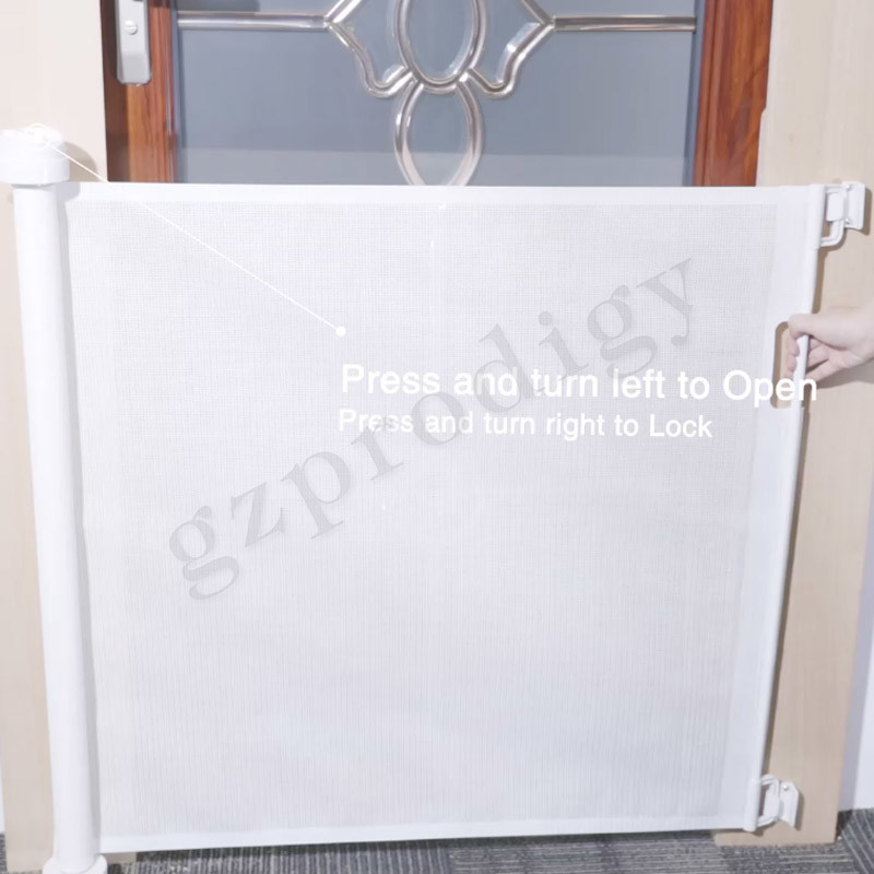 Cheap Prodigy Printable Mesh Retractable Baby Gate 71 Inch Alu Alloy Material wholesale
