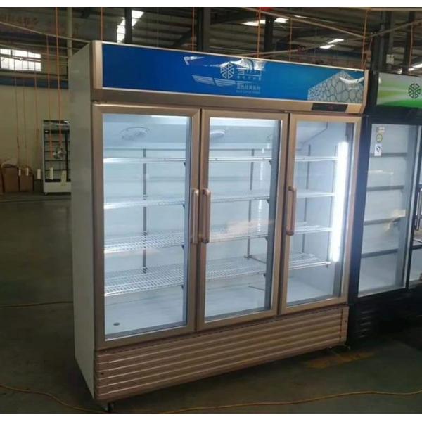 Stainless Steel Beverage Glass Door Display Freezer Refrigerated Cold Beer Drink 4