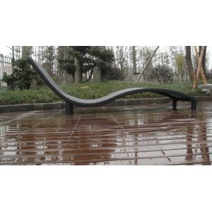 Modern Swimming Pool Waterproof Rattan Sun Lounger With Cushion