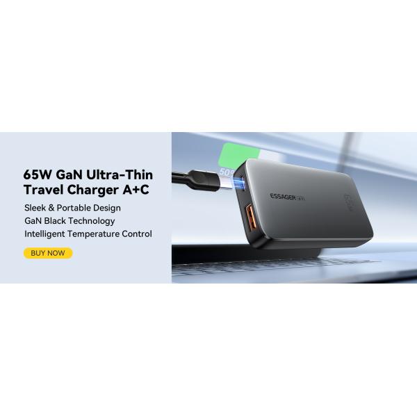 ESSAGER ES-CD46 Series 65W 2 Ports GaN Wall Charger Super Fast Charger