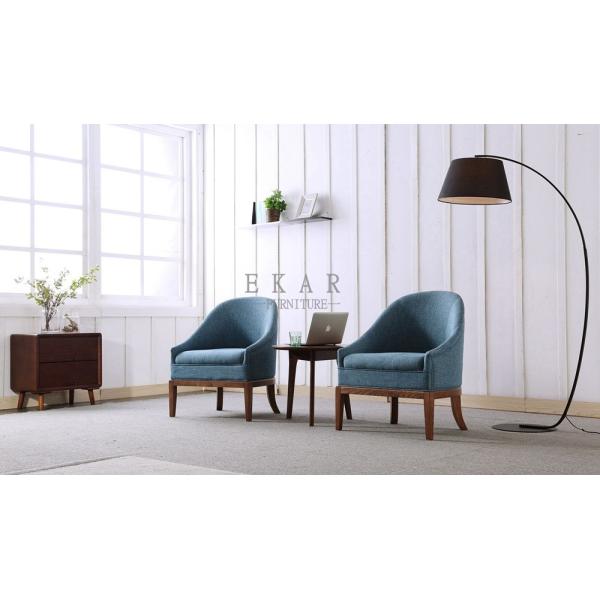 Fabric Leisure Wood Armchair Living Room Chair