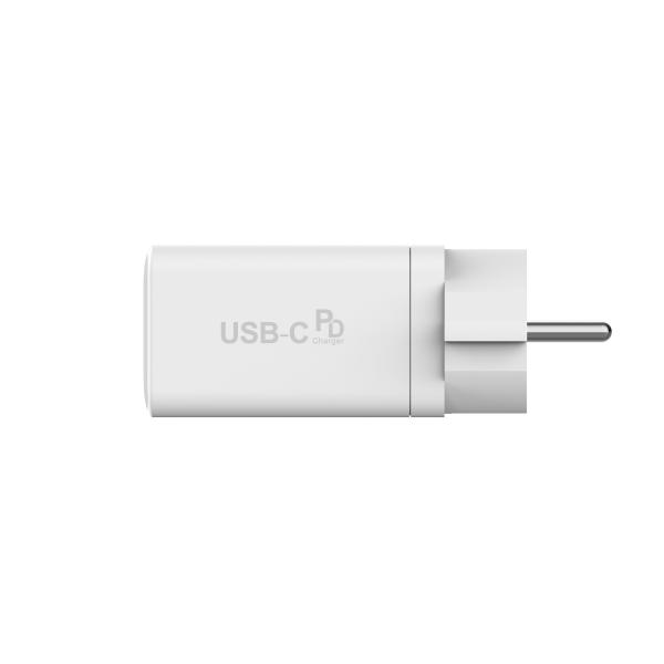 White 65W 3 Port USB Fast Charger USB C Fast Charging Adapter Wall Charger