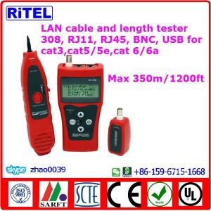 Cheap Lan cable tester 308-locate-cable-tester RJ11, RJ45, BNC, USB for cat3,cat5/5e,cat 6 test, max 350m length test wholesale