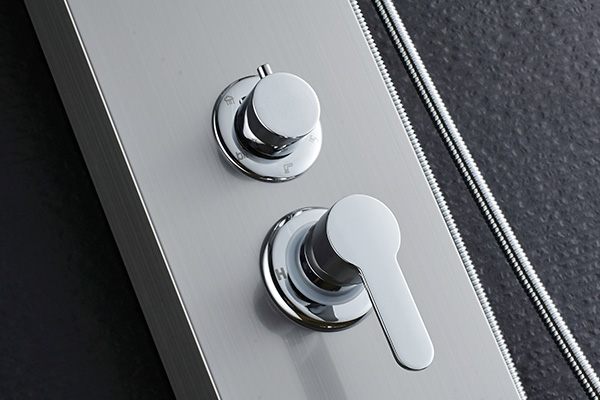 Nickel Brushed Shower Panel With Massage Jets , Modern Shower Panel ROVATE