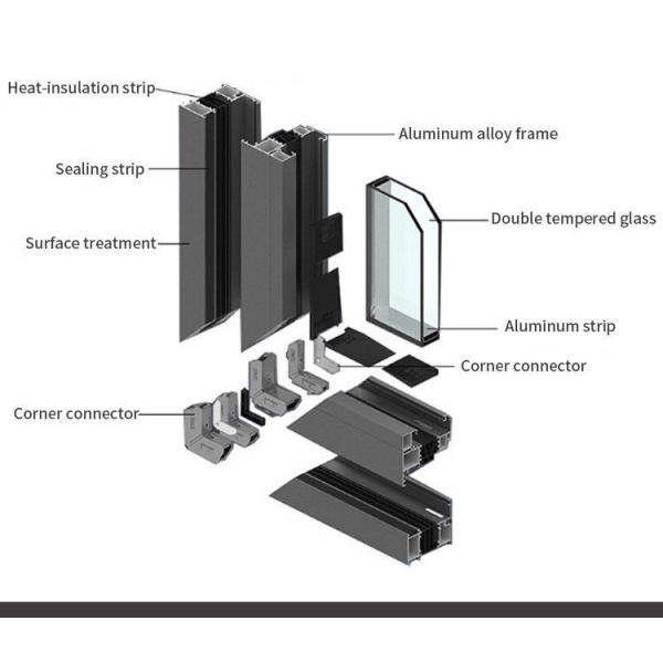 Grandsea Hot Sale Aluminum Sectional Design Glass Folding Doors for Houses