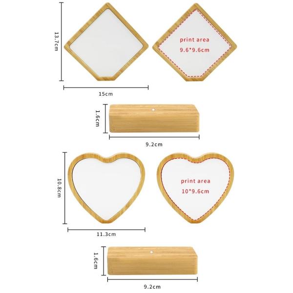 Modern Bamboo Wood Sublimation Photo Frame Tabletop Display Family Keepsake Couple Gift DIY Memorial Photo Frame