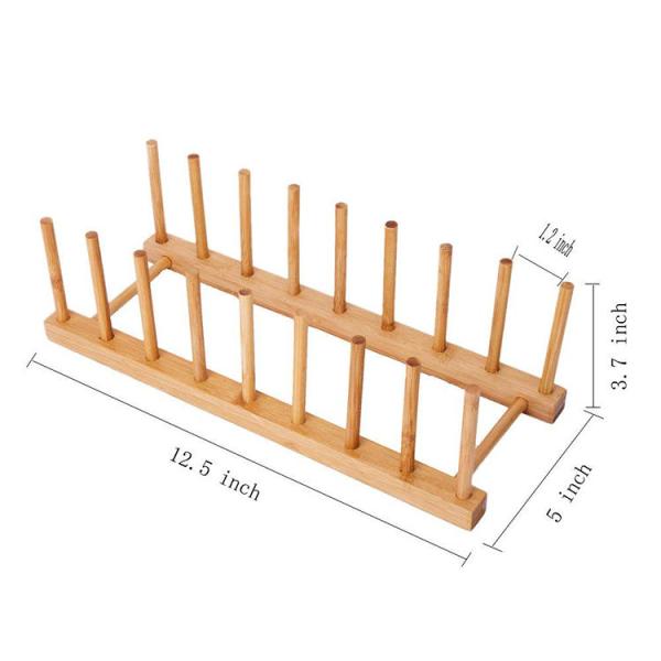 Freestanding Bamboo Dish Rack , Bamboo Drying Rack 12.5x5x3.7 Inch