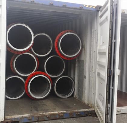 black color hdpe plastic pipe flared pipes with steel ring inside for dredging